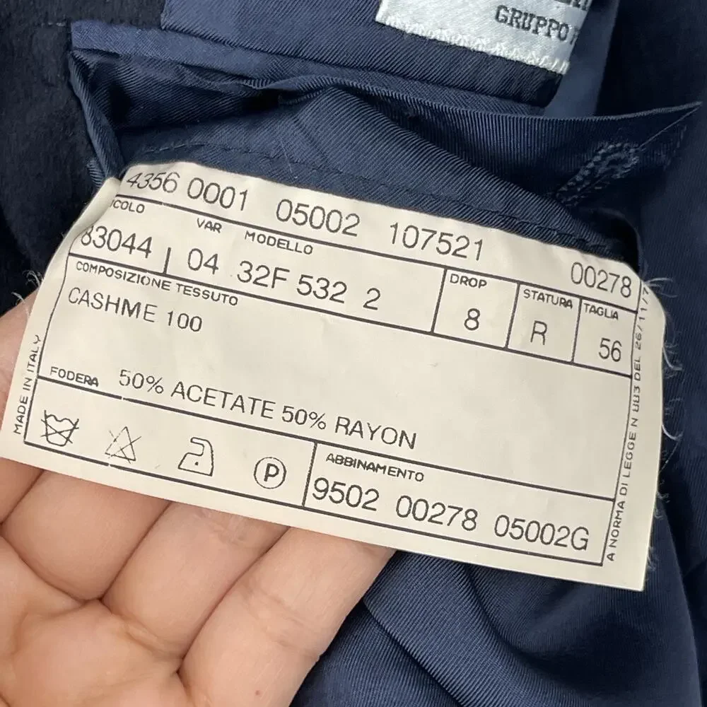 Pal Zileri Cashmere Blazer Sport Coat‎ Mens 56IT 46US Blue 3 Button Italy Made